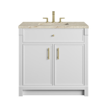 Bellshire 36" Single Vanity, Bright White w/ 3 CM Tajnar Eclos Top