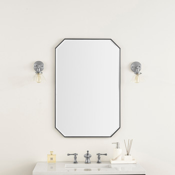 Rohe 24" Octagonal Mirror, Satin Nickel