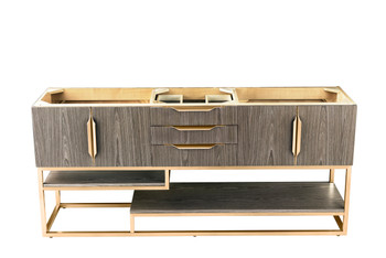 Columbia 72" Single Vanity Cabinet, Ash Gray, Radiant Gold