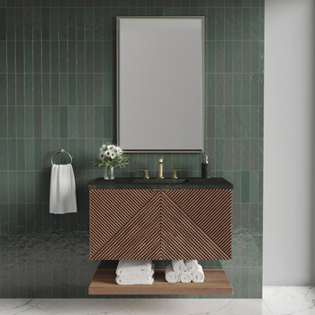 Marcello 36" Single Vanity, Chestnut, w/ 3 CM Phantome Eclos Top