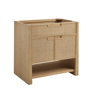 Solene 36" Single Vanity, Seaside Oak, w/ 3 CM Ethereal Noctis Quartz Top