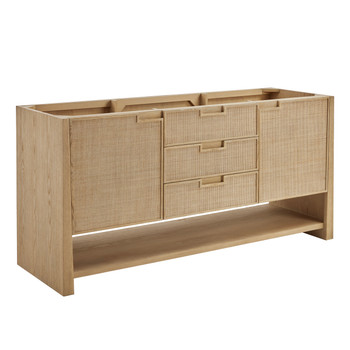 Solene 72" Double Vanity, Seaside Oak, w/ 3 CM Eternal Jasmine Pearl Quartz Top