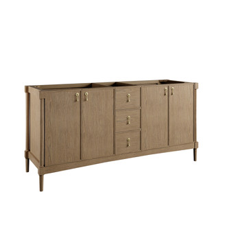 Kinnsden 72" Double Vanity, Weathered Oak w/ 3 CM Lime Delight Silestone Top