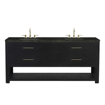 Lucian 72" Double Vanity, Carbon Oak, w/ 3 CM Phantome Eclos Widespread Top