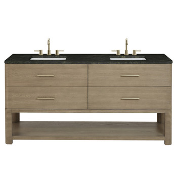 Lucian 72" Double Vanity, Pebble Oak, w/ 3 CM Phantome Eclos Widespread Top