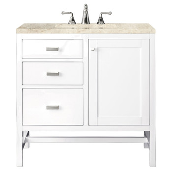 Addison 36" Single Vanity, Glossy White, w/ 3 CM Tajnar Eclos Top