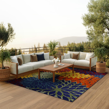 Nourison Aloha ALH05 Navy Multicolor Area Rugs