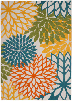 Nourison Aloha ALH05 Turquoise Multicolor Area Rugs