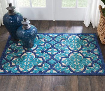 Nourison Aloha ALH14 Navy 2'8" x 4' Rectangle