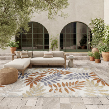 Nourison Aloha ALH18 Blue Mocha Area Rugs