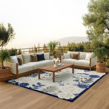 Nourison Aloha ALH32 Blue Grey Area Rugs