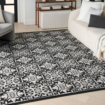 Nourison Aloha ALH34 Black White Area Rugs