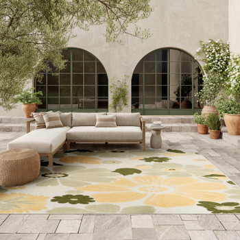Nourison Aloha ALH42 Ivory Green Area Rugs
