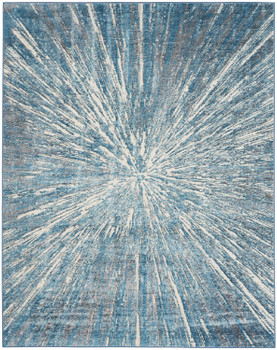 Nourison Ambiance AMI01 Blue Silver Area Rugs