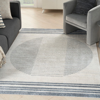Nourison Astra Machine Washable ASW05 Ivory Blue Area Rugs