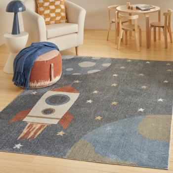 Nourison Astra Machine Washable ASW06 Sky Blue Area Rugs