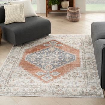 Nourison Astra Machine Washable ASW11 Grey Multicolor Area Rugs