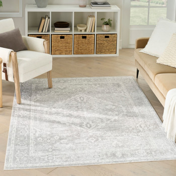 Nourison Astra Machine Washable ASW11 Light Grey Area Rugs