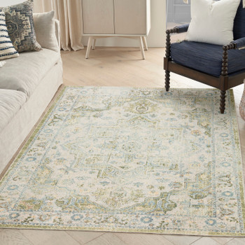 Nourison Astra Machine Washable ASW12 Blue Green Area Rugs