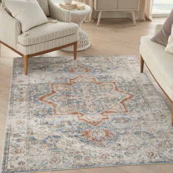 Nourison Astra Machine Washable ASW12 Denim Multicolor Area Rugs