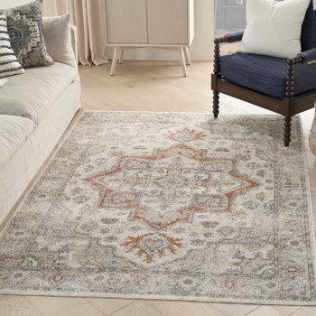 Nourison Astra Machine Washable ASW12 Grey Multicolor Area Rugs