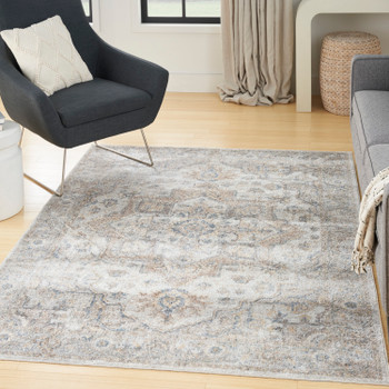 Nourison Astra Machine Washable ASW12 Silver Grey Area Rugs
