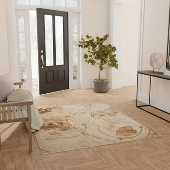 Nourison Astra Machine Washable ASW14 Beige Area Rugs