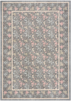 Nourison Botanical Washables BOT03 Charcoal Multicolor Area Rugs
