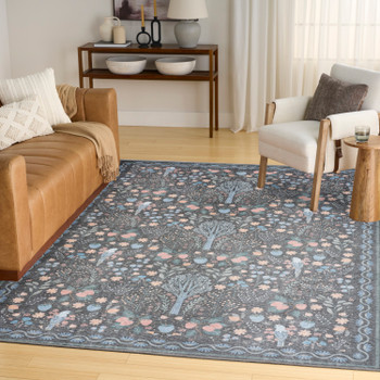 Nourison Botanical Washables BOT04 Charcoal Multicolor Area Rugs