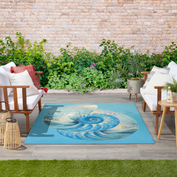 Nourison Color Splash CSP01 Blue Ivory Area Rugs