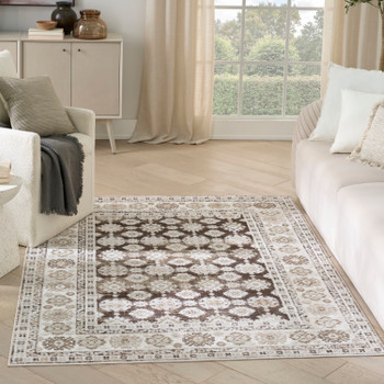 Nourison Dekor DEK02 Ivory Brown Area Rugs