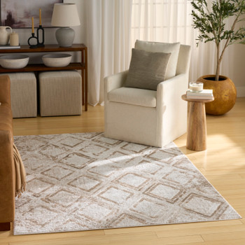 Nourison Dekor DEK05 Ivory Taupe Area Rugs