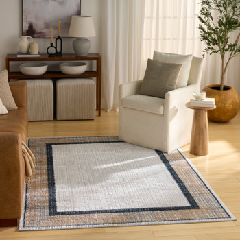 Nourison Dekor DEK06 Grey Navy Area Rugs