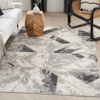 Nourison Elation ETN11 Ivory Grey Area Rugs