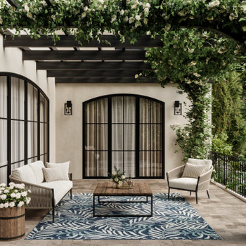 Nourison Garden Oasis GOA01 Navy Area Rugs