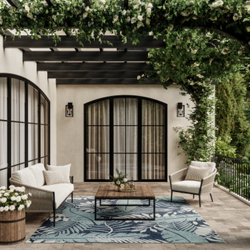Nourison Garden Oasis GOA02 Navy Area Rugs