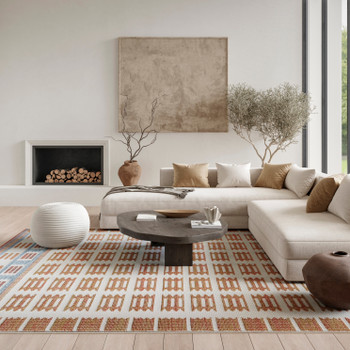 Nourison Nordic NRC16 Ivory Rust Area Rugs