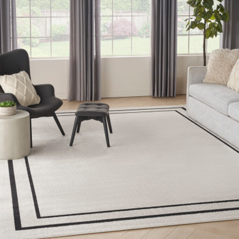 Nourison Nourison Essentials NRE02 Ivory/Black Area Rugs