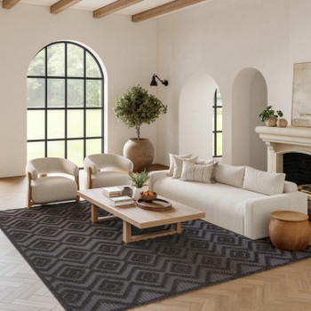 Nourison Versatile NRV01 Charcoal Black Area Rugs