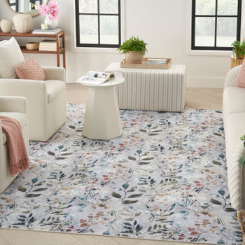 Nourison Nourison Washables NWB05 Grey Multicolor Area Rugs