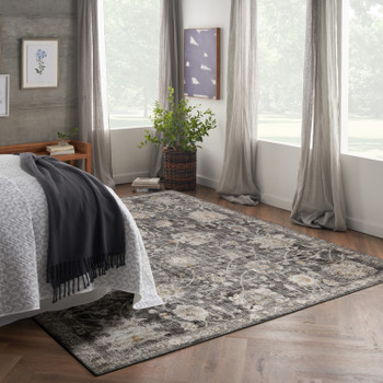 Nourison Oushak Home OUS01 Charcoal Area Rugs