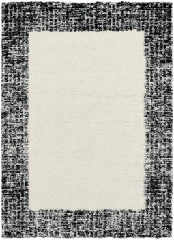 Nourison Pacific Shag PCS02 Ivory Black Area Rugs