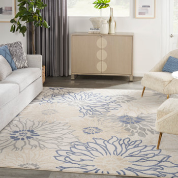 Nourison Passion PSN17 Ivory Grey Blue Area Rugs