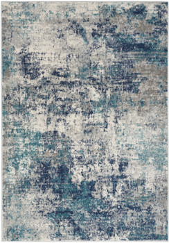 Nourison Passion PSN36 Ivory Teal Area Rugs