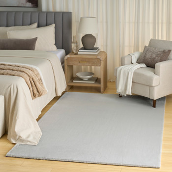 Nourison Soft Plush Rabbit Fur SFF01 Silver Area Rugs