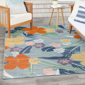 Nourison Suncoast SNC01 Blue Multicolor Area Rugs