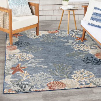 Nourison Suncoast SNC04 Denim Multicolor Area Rugs