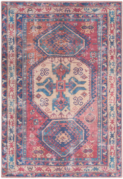 Nourison New Concept Washables SR105 Red Navy Area Rugs