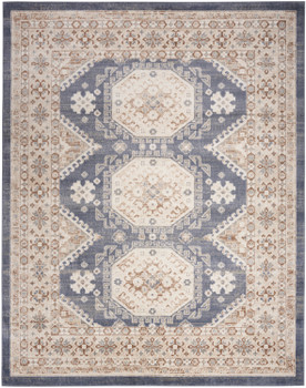 Nourison Serenity Home SRH01 Ivory Blue Area Rugs