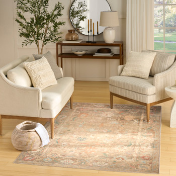 Nourison Vintage Washables VWS09 Taupe Multicolor Area Rugs